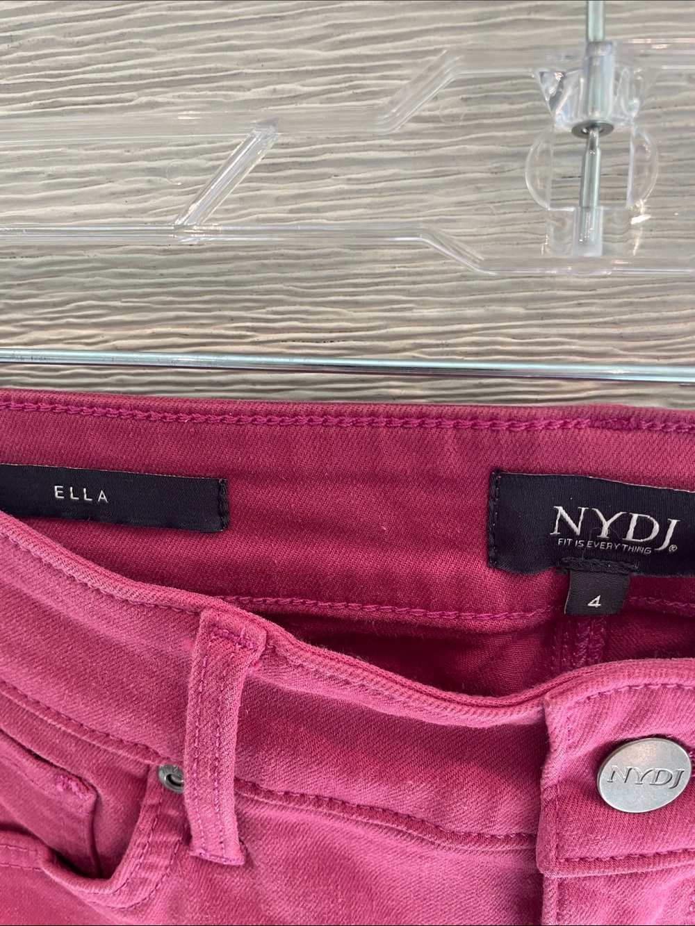 NYDJ Ella Raspberry Pink Stretch Denim Bermuda Shorts w LiftxTuck Technology - Picture 3 of 11